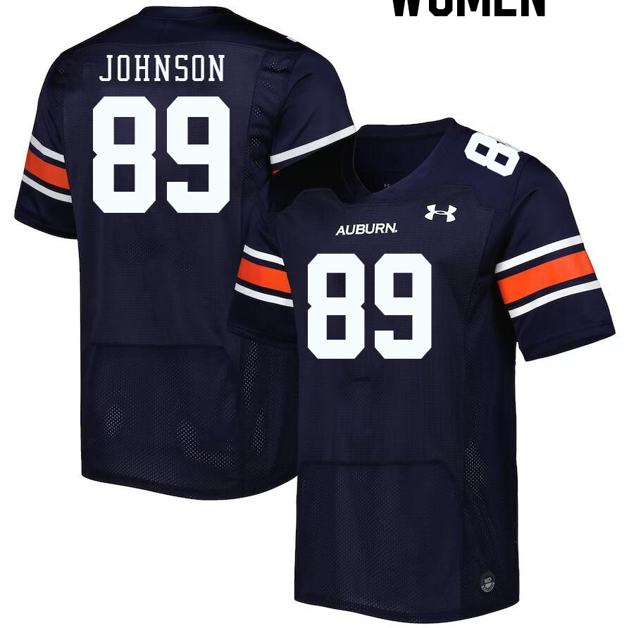 Women #89 Whit Johnson Auburn Tigers College Football Jerseys Stitched-Navy